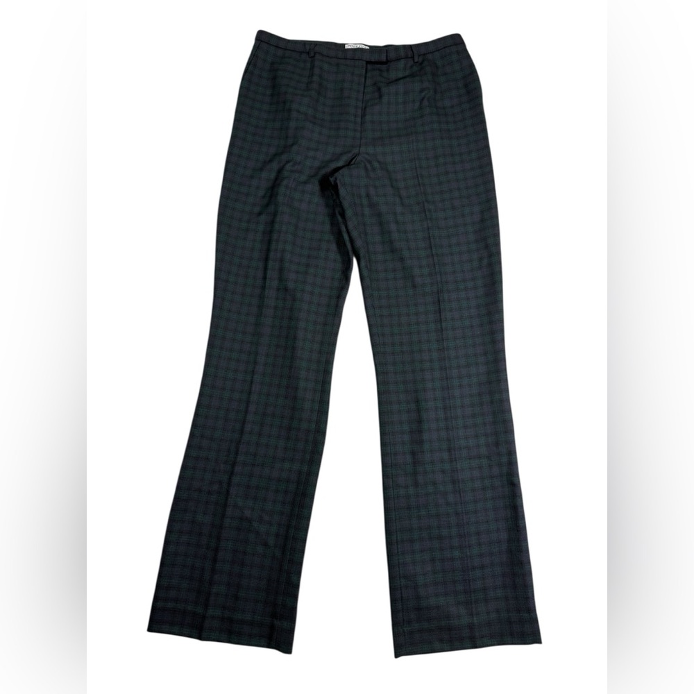 Pendleton Virgin Wool Trousers Dress Pants Womens 16 Tall Plaid USA Pockets NWT